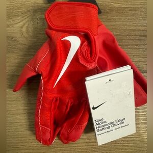 Nike Alpha Huarache Edge Red White Batting Gloves Size S (youth) New